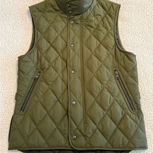 Banana Republic Tailoring Performance Water Resistant Outwear Quilted Green Vest